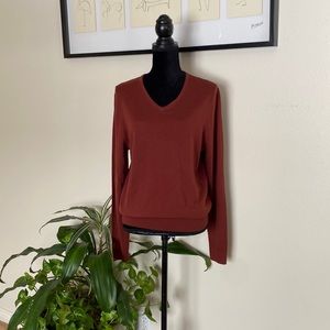 Nordstrom Mens rust Madder v-neck sweater
